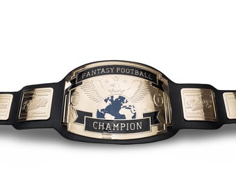 Fantasy Football Championship Belt - Embossed Metal, Customizable Plates