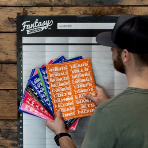 FANTASYJOCKS 2025 Fantasy Football Draft Board Kit (The Custodian) - Includes Over 500 Color Coded Player Label Stickers