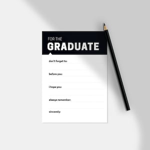 Graduierten-Andenken — Unisex-Beratungskarten, Abschlussparty, schwarz-weiß, zum Ausdrucken, zum Ausdrucken, Abschlussfeier | Digitaler Download