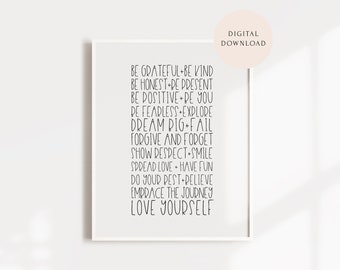 Family Reminders — Typography Poster, Affirmation Wall Art, Family Motto, BW Prints, Quote Design | DIGITAL PRINT 8x10 11x14 16x20 18x24