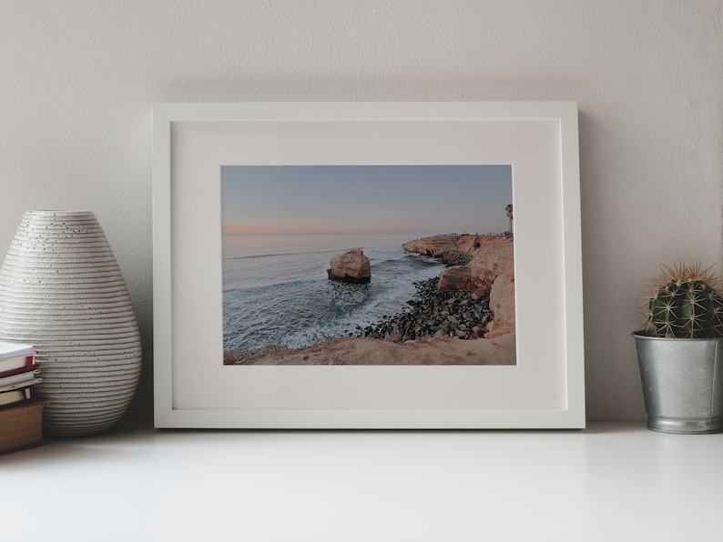 Blissful California Coast Wall Art Download, Sunset Cliffs, San Diego Beach Printable, Sunset Art DIGITAL PRINT 8x10 12x18 16x20 18x24 image 2