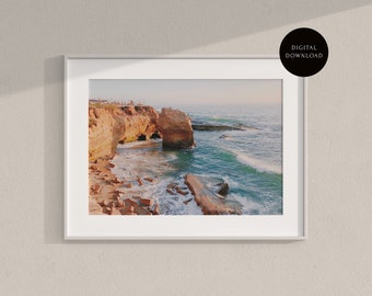 Sunset Sunday — Digital Print | Sunset Cliffs San Diego, Coastline Printable, California Coast, Sunset Wall Art 8x10 11x14 16x20 18x24