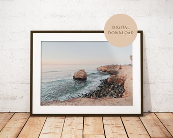 Blissful — California Coast Wall Art Download, Sunset Cliffs, San Diego Beach Printable, Sunset Art | DIGITAL PRINT 8x10 12x18 16x20 18x24