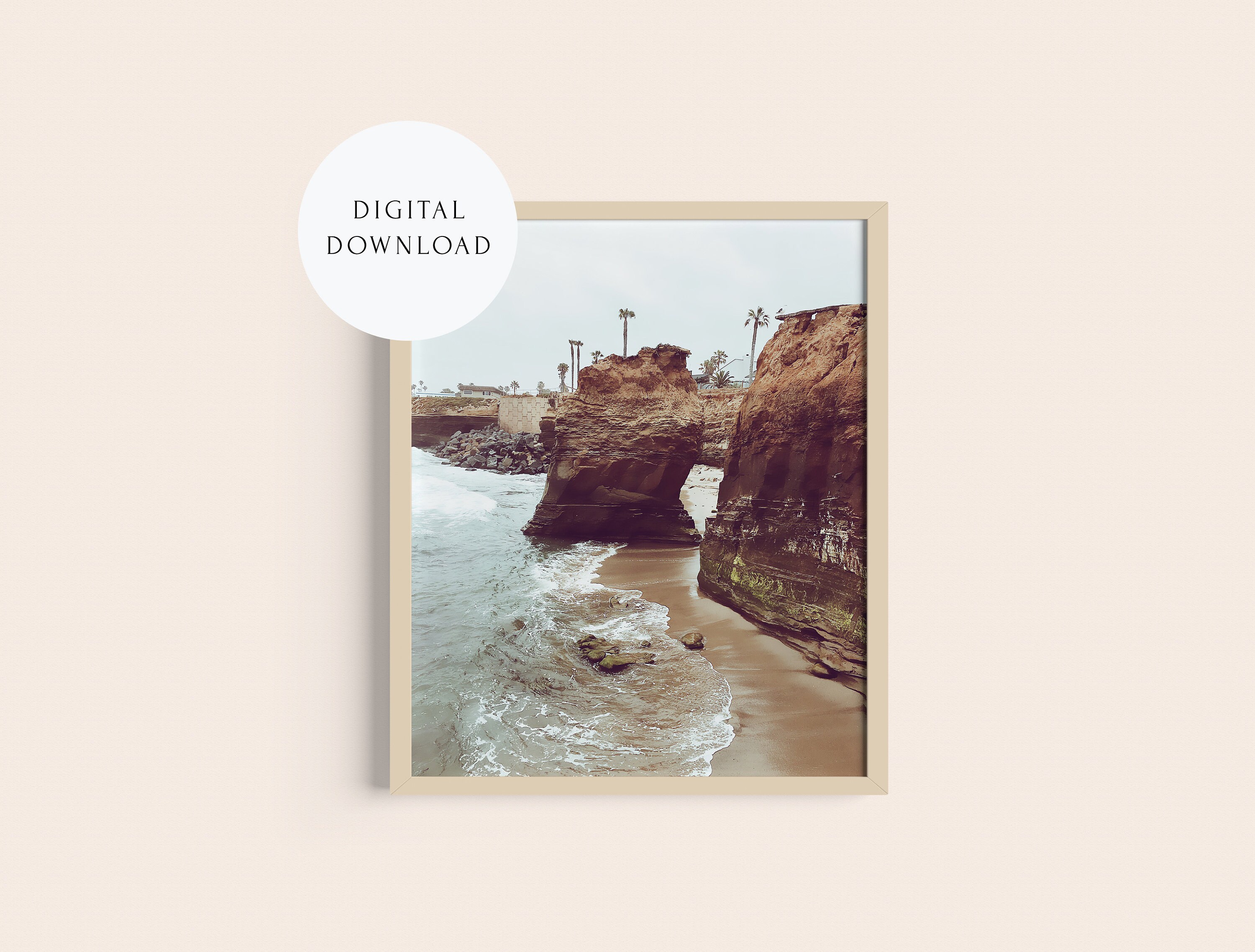 Dreamy Sunset Cliffs — Digital Print | Ocean Beach San Diego, Coastline Printable, California Coast, Coastal Wall Art 8x10 11x14 16x20 18x24