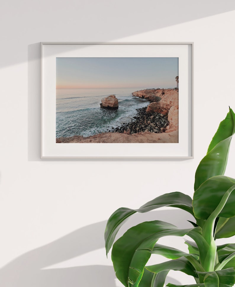 Blissful California Coast Wall Art Download, Sunset Cliffs, San Diego Beach Printable, Sunset Art DIGITAL PRINT 8x10 12x18 16x20 18x24 image 3
