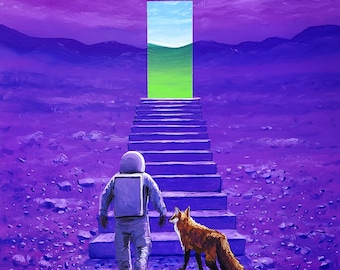 Where Yesterday Waits - An original acrylic painting by viral artist Flooko - Unique handmade wall art