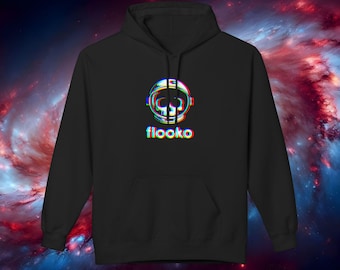 Flooko - Trippy Split Channel logo - Midweight Softstyle Fleece Hoodie - High Quality
