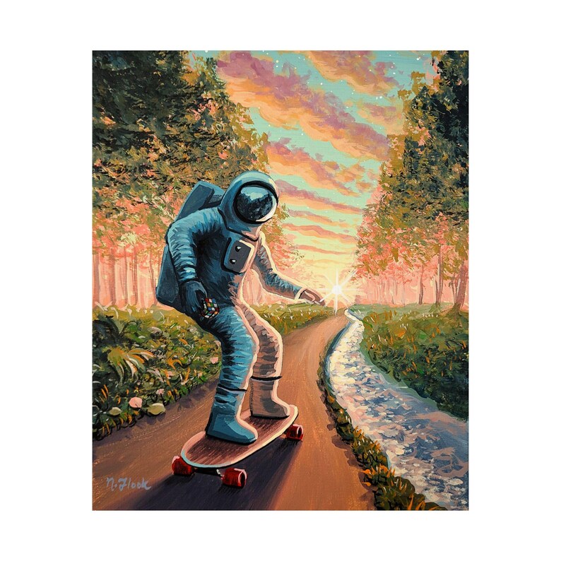 Astro Skater Flooko Poster Etsy
