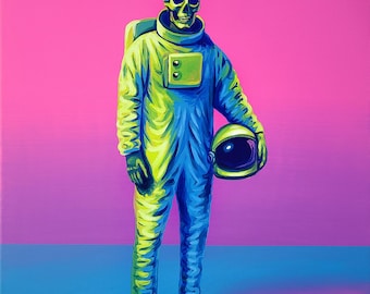 Space Tripper - Une peinture acrylique originale de l'artiste Flooko, devenue virale - Une œuvre murale unique faite à la main