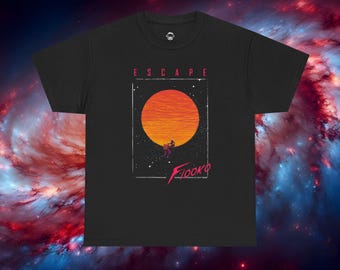 Flooko - Escape - Black Unisex Heavy Cotton Tee - 100% Cotton - High Quality