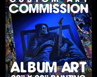 ALBUM ART COMMISSION - Custom painted - 20"x20" - Handmade by Flooko
