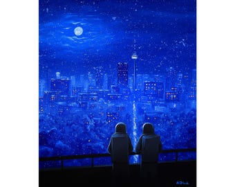 Downtonted Dreamers - Premiumdruck von flooko's original Acrylbild