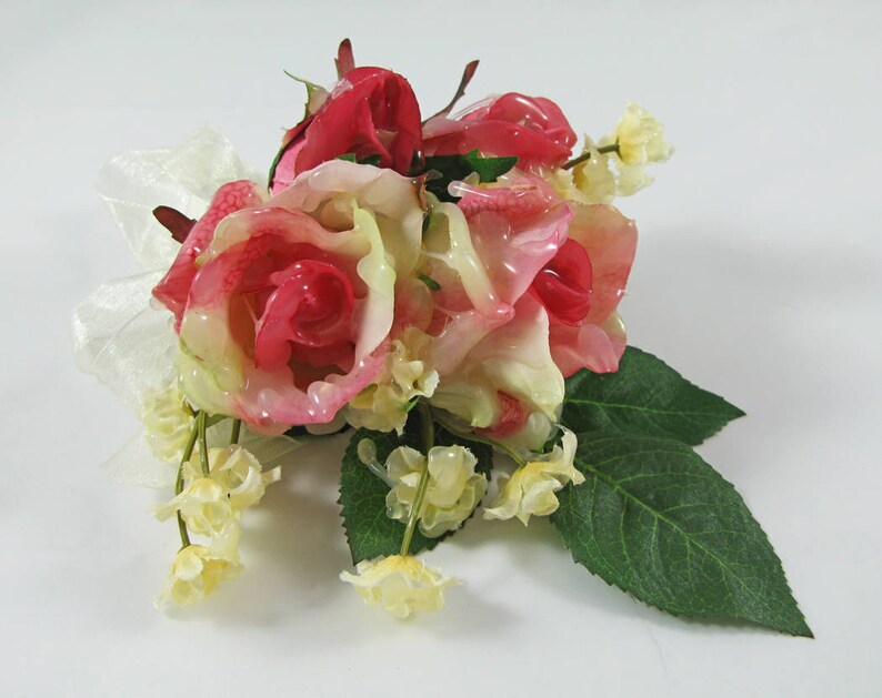 Handmade Rose Corsage with Hot Glue Accent Etsy