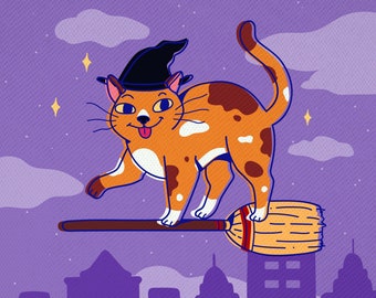 Bewitched Cat Print