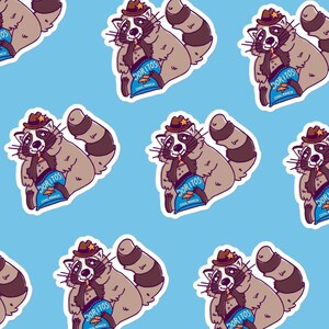 Sticker petit shérif raton laveur