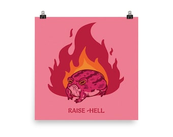 Raise Hell Angry Frog Print