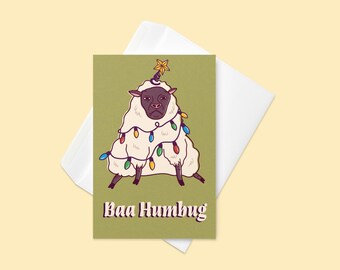 Baa Humbug Sheep Holiday Greeting Card