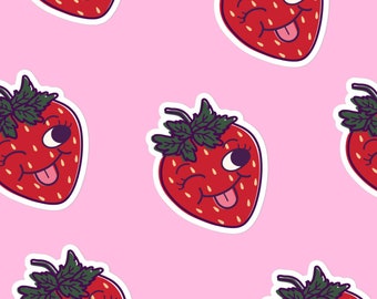 Sticker fraise mignonne