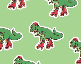 Roller Dino Sticker