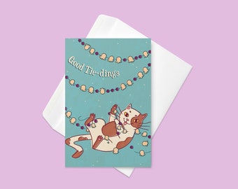 Good Tiedings Cat Holiday Card