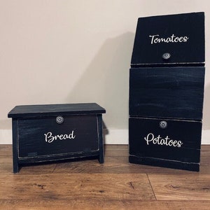 Wooden Potato Bin and Bread Box Combo / Produce Storage Bin / Potato and Onion Bin