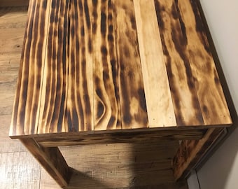 Burnt Wood Table Etsy
