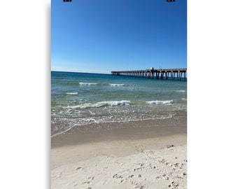 Ocean Pier Poster, Ocean View Poster, Sitting on the beach poster