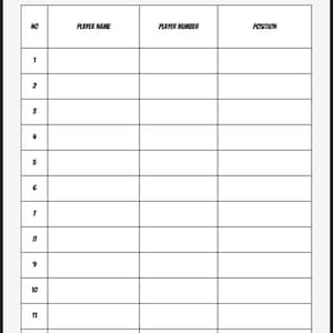 Digital Baseball & Softball Lineup Card Printable - Instant Download, Personalized Sports Team Organizer”