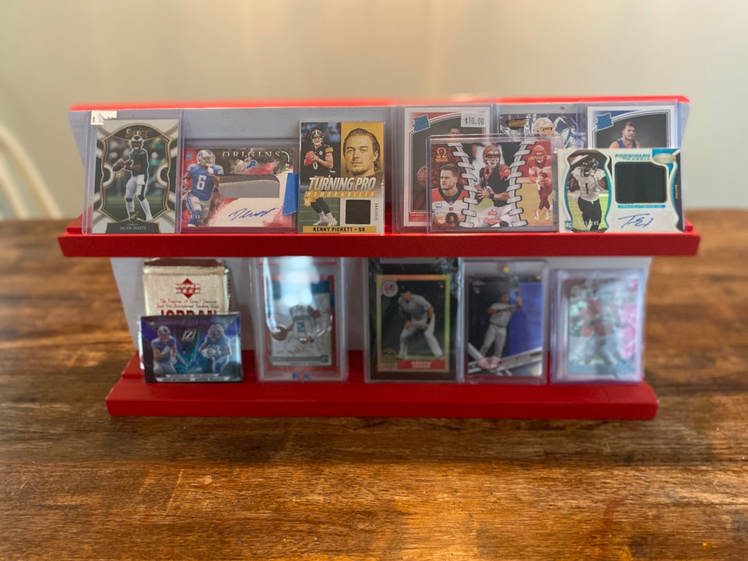 Baseball Card Display Shelf Wooden Trading Card Stand Sports Card Rack