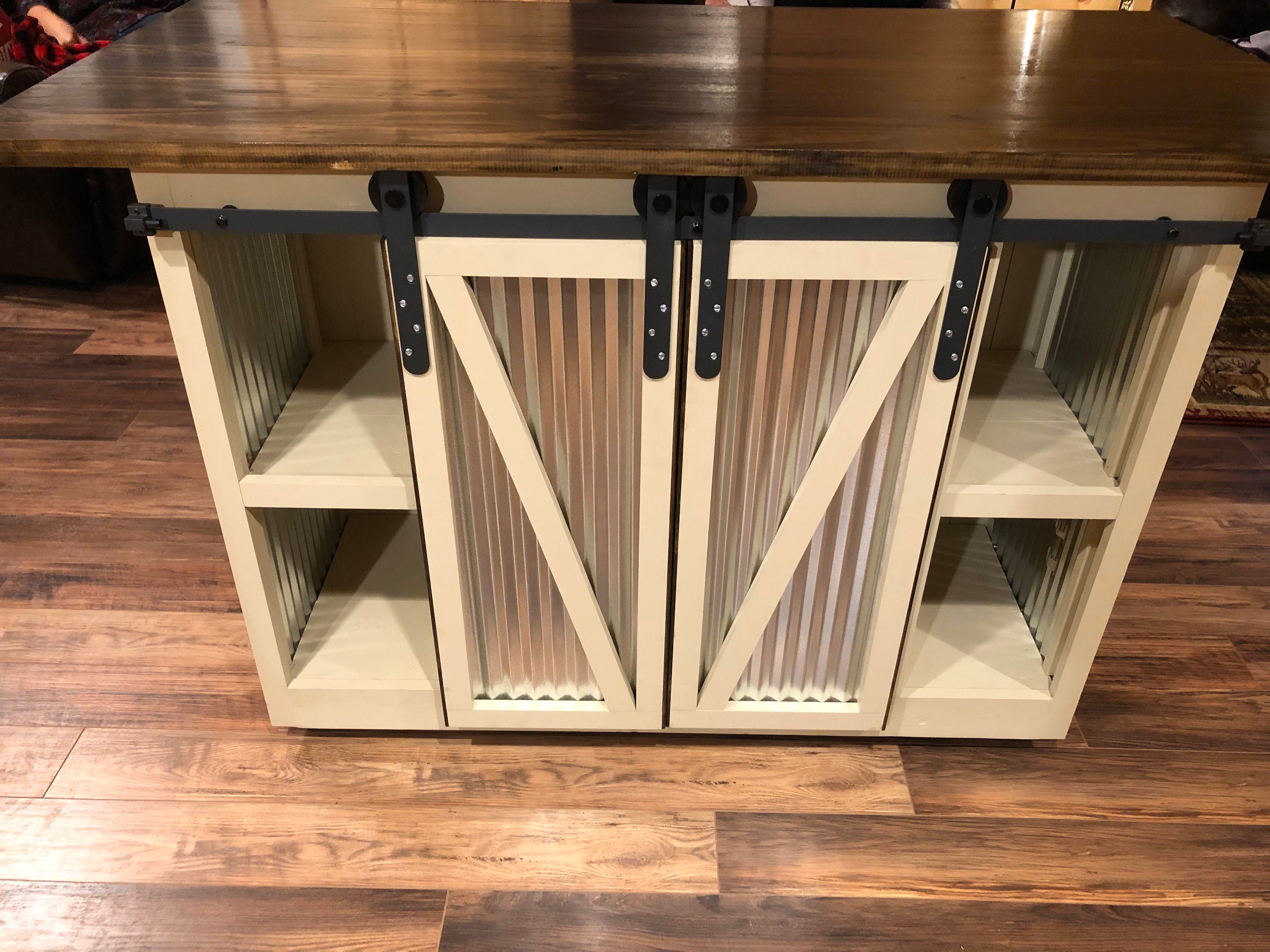 Custom Kitchen Island Farmhouse Sliding Style Barn Door Etsy