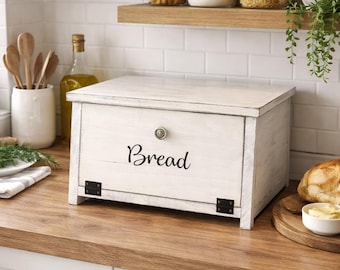 Farmhouse Kitchen Counter Top Handmade Bread Box-Wooden Bread Box-wooden bin - Produce Bin