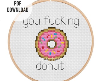 You Fucking Donut - Cita del chef Gordon Ramsay - Patrón de punto de cruz Descargar PDF