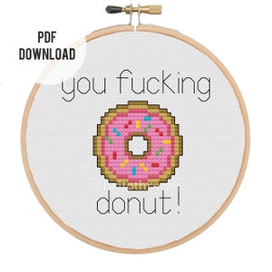 You Fucking Donut - Citação do Chef Gordon Ramsay - Padrão de ponto cruz PDF Download