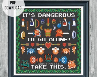 NES Legend of Zelda Sampler - Overworld - Cross Stitch Pattern PDF Download