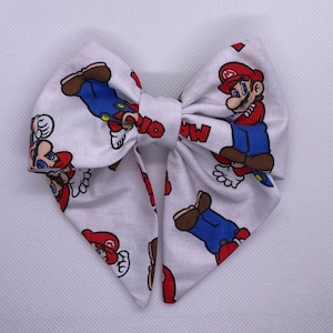 Super Mario Bros. | Mario | Video Game | 5 Inch Sailor Hair Bow | Hair Accessories | Nerd Gifts | Cosplay | Theme Parks | Conventions