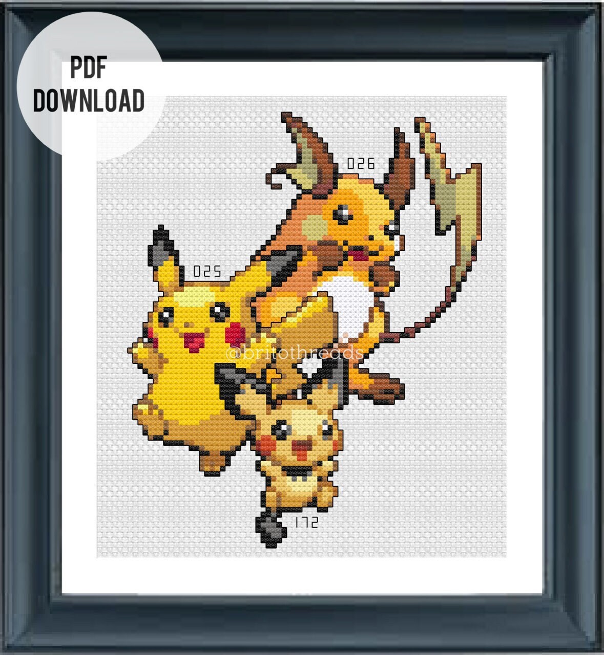 Pikachu Emoji Pokemon Yellow Set of 42 Cross Stitch Pattern -  Israel