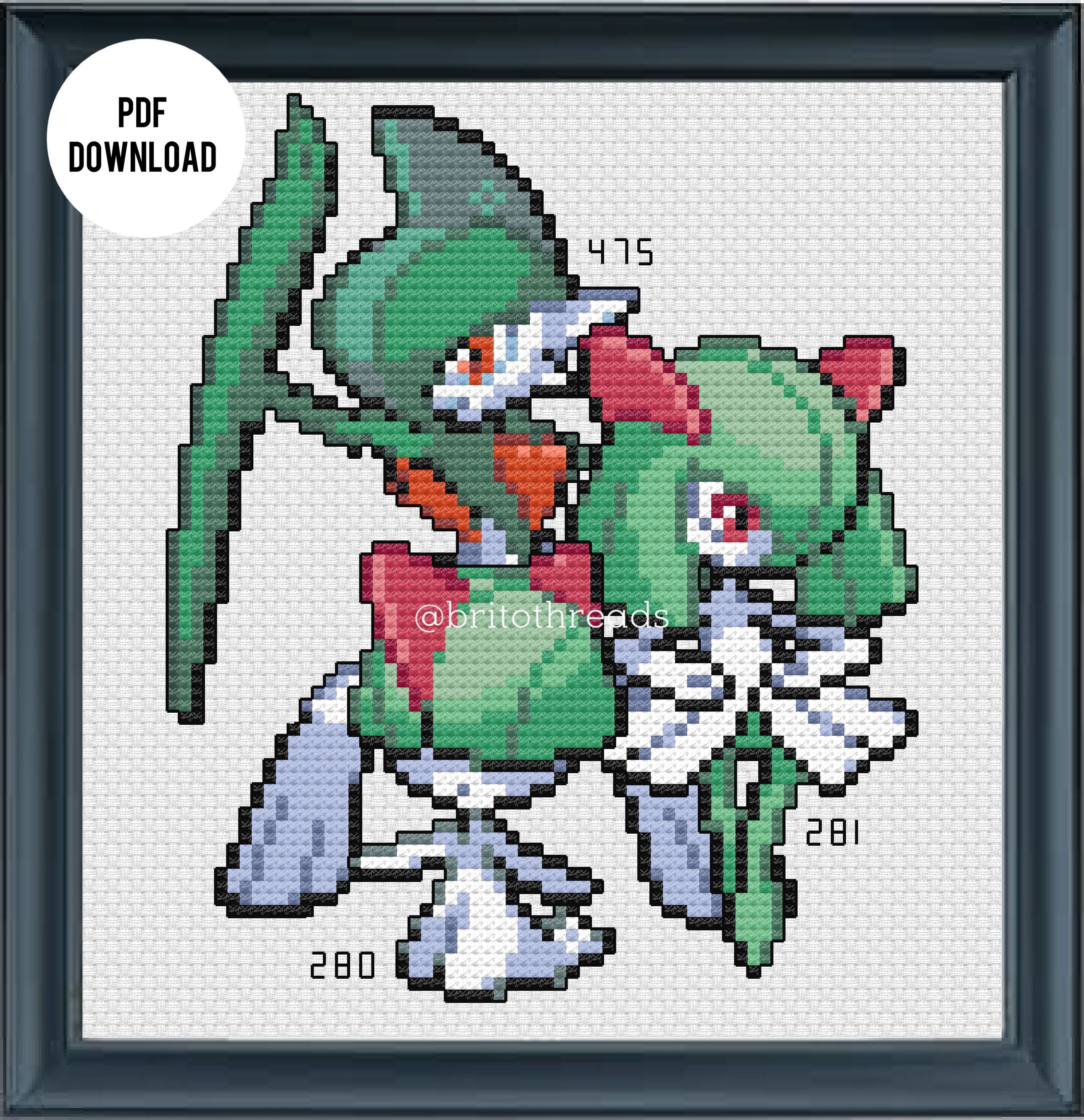 Pokemon - Gardevoir and Gallade Line - Two in One - PDF Cross Stitch ...