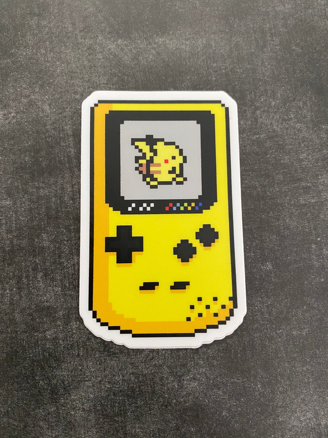 Pikachu Gameboy Color Rear Sticker Gameboy Color - Yellow Version Pikachu - 3” - Vinyl Laptop Decal ...