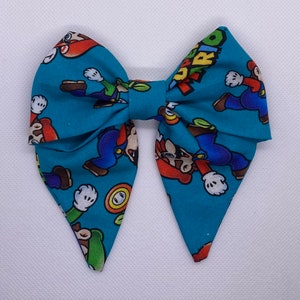 Video Game | Super Mario Bros. | 5 Inch Sailor Hair Bow | Hair Accessories | Nerd Gifts | Cosplay | Theme Parks | Conventions