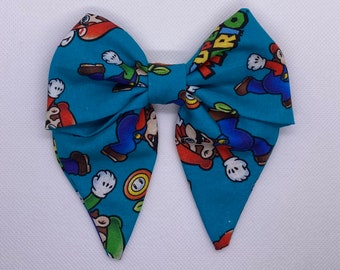 Videojuego / Super Mario Bros. / 5 Inch Sailor Hair Bow / Accesorios para el cabello / Regalos nerd / Cosplay / Parques temáticos / Convenciones