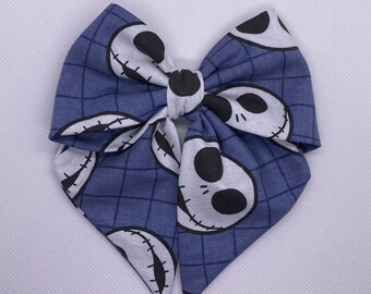 Pesadilla antes de Navidad / Jack Skellington / 5 pulgadas Sailor Hair Bow / Accesorios para el cabello / Regalos nerd / Cosplay / Parques temáticos / Convenciones