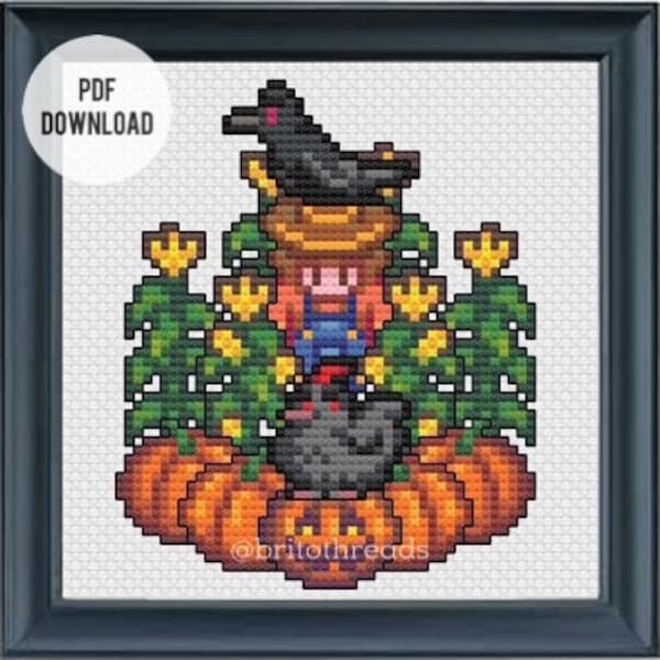 Stardew Valley | Fall Void Chicken | Scarecrows and  Pumpkins | Cross Stitch Pattern PDF Download | Digital File | Instant Download