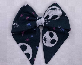 Pesadilla antes de Navidad / Jack Skellington / 5 pulgadas Sailor Hair Bow / Accesorios para el cabello / Regalos nerd / Cosplay / Parques temáticos / Convenciones