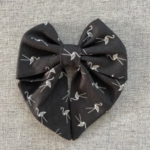 Halloween | Spooky Skeleton Flamingo | 5 Inch Sailor Hair Bow | Hair Accessories | Nerd Gifts | Cosplay | Theme Parks | Conventions