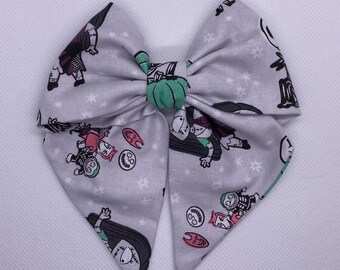 Pesadilla antes de Navidad / Jack Skellington / 5 pulgadas Sailor Hair Bow / Accesorios para el cabello / Regalos nerd / Cosplay / Parques temáticos / Convenciones