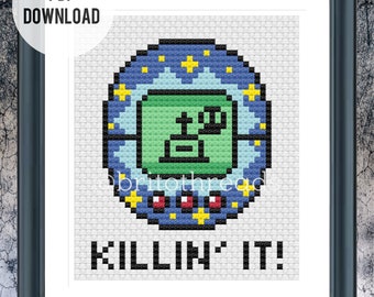¡Matando el! / Tamagotchi / Humor / Juguetes Retro / Patrón Punto de Cruz PDF / Descarga Instantánea