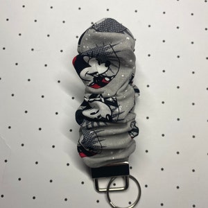Disney | Mickey Mouse & Minnie Mouse | 4” Scrunchie Key Fob | Cute Cartoon Keychain | Accessories for Disney Fans | Disney Parks