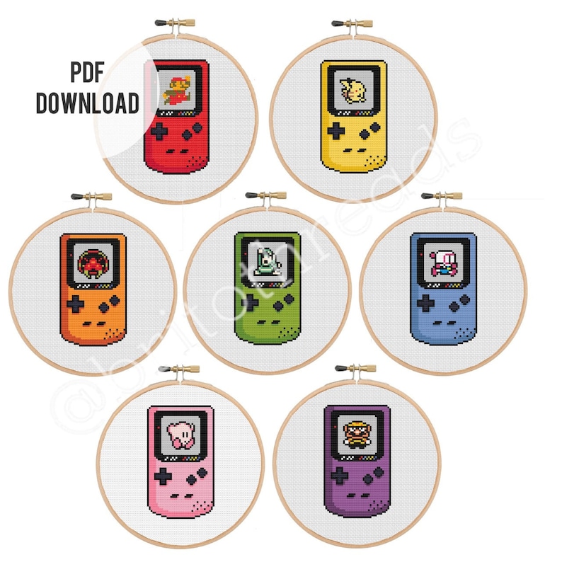 Gameboy Color Collection 7 Patterns for the Price of 5 - Etsy UK
