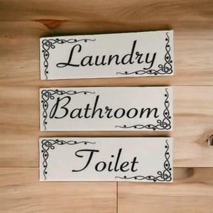 Toilet Laundry Bathroom Vintage Door Room Sign