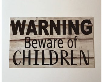 Polished Brass "BEWARE OF THE CHILDREN Sign Polished Brass "BEWARE OF THE CHILDREN Sign